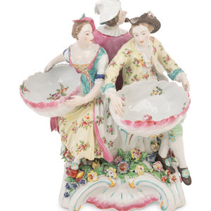 Appraisal: A Derby Porcelain Sweet Meat Dish Figural Group Circa bearing