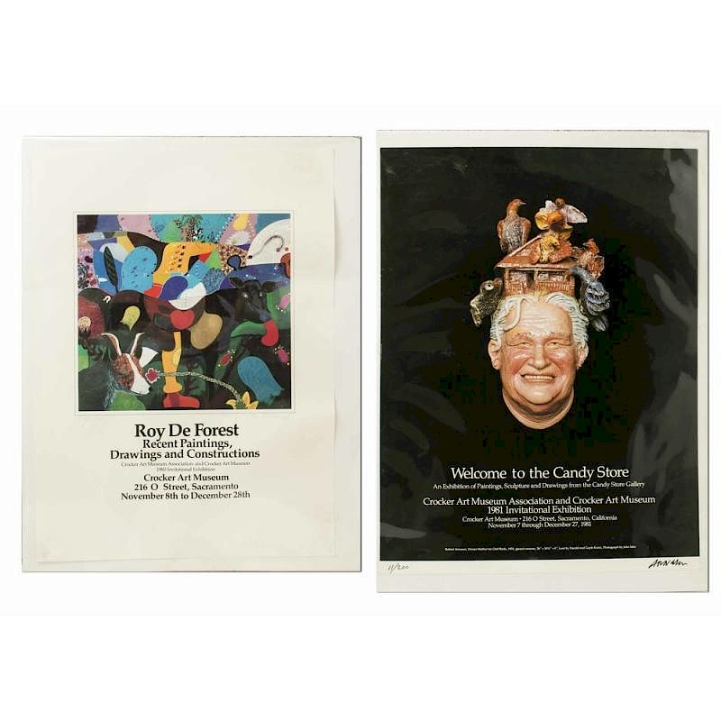 Appraisal: Robert Arneson Roy DeForest Signed Exhibition Posters Lot of two