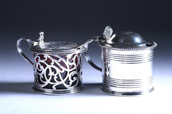 Appraisal: GEORGE IV AND VICTORIAN SILVER MUSTARD POTS George IV turned