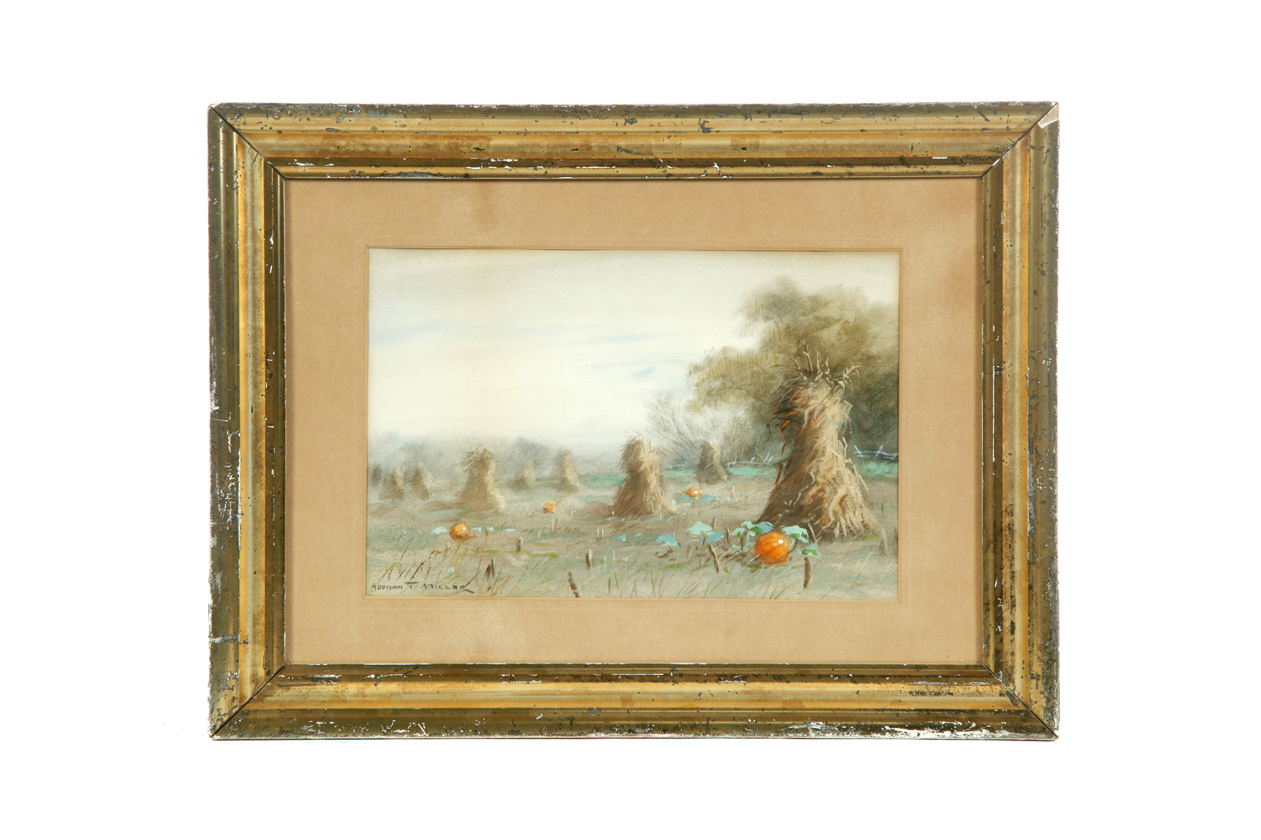 Appraisal: HARVEST SCENE BY ADDISON MILLAR OHIO - Watercolor on paper