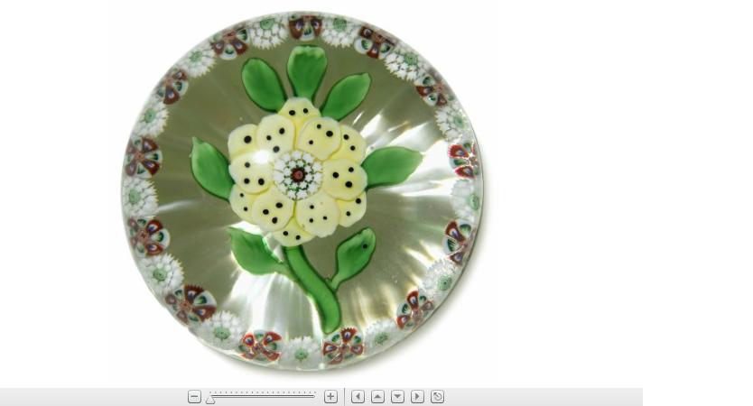 Appraisal: Antique Baccarat wheatflower and millefiori garland paperweight With a central