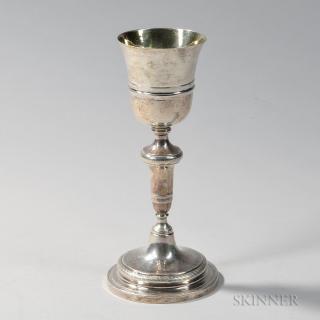 Appraisal: Italian Silver Chalice Naples mid- th century the bell-form bowl