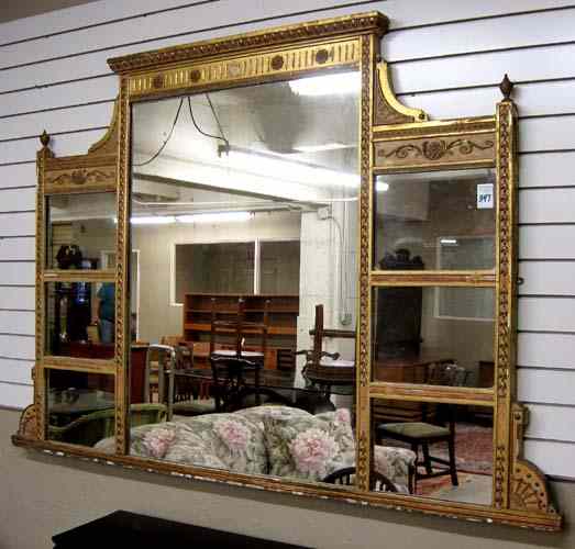 Appraisal: GEORGE III GILTWOOD OVER MANTEL MIRROR English early th century