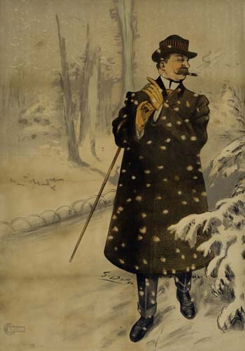 Appraisal: GEORGES DOLA MAN IN THE SNOW x inches Affiches Kossuth