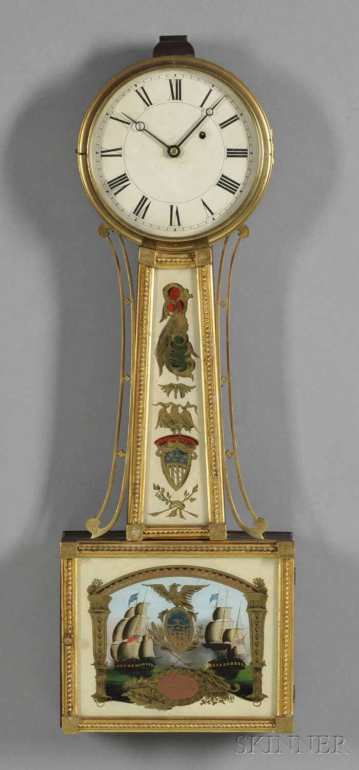 Appraisal: Patent Timepiece or Banjo Clock Attributed to Samuel Abbott Boston