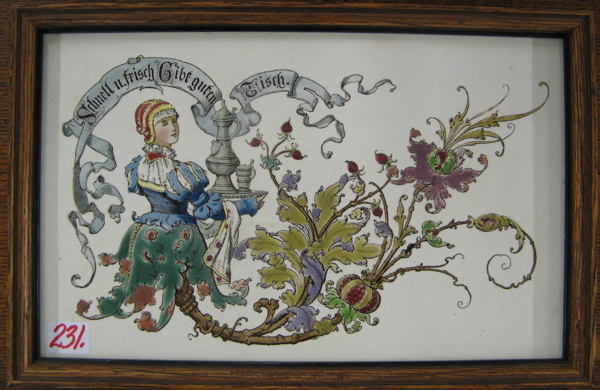 Appraisal: A VILLEROY AND BOCK DRESDEN PORCELAIN TILE hand painted with