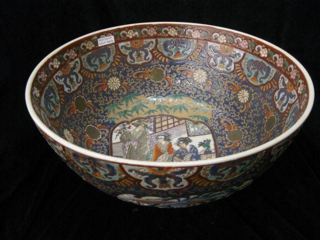 Appraisal: Oriental Porcelain Punchbowl diameter fine decorator piece