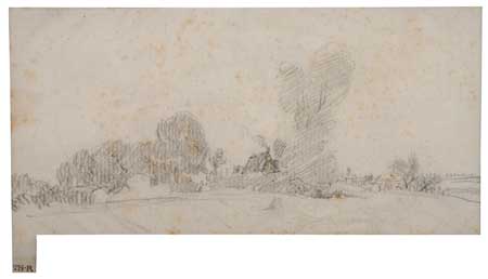 Appraisal: TH ODORE ROUSSEAU French - Paysage Pencil on cream laid