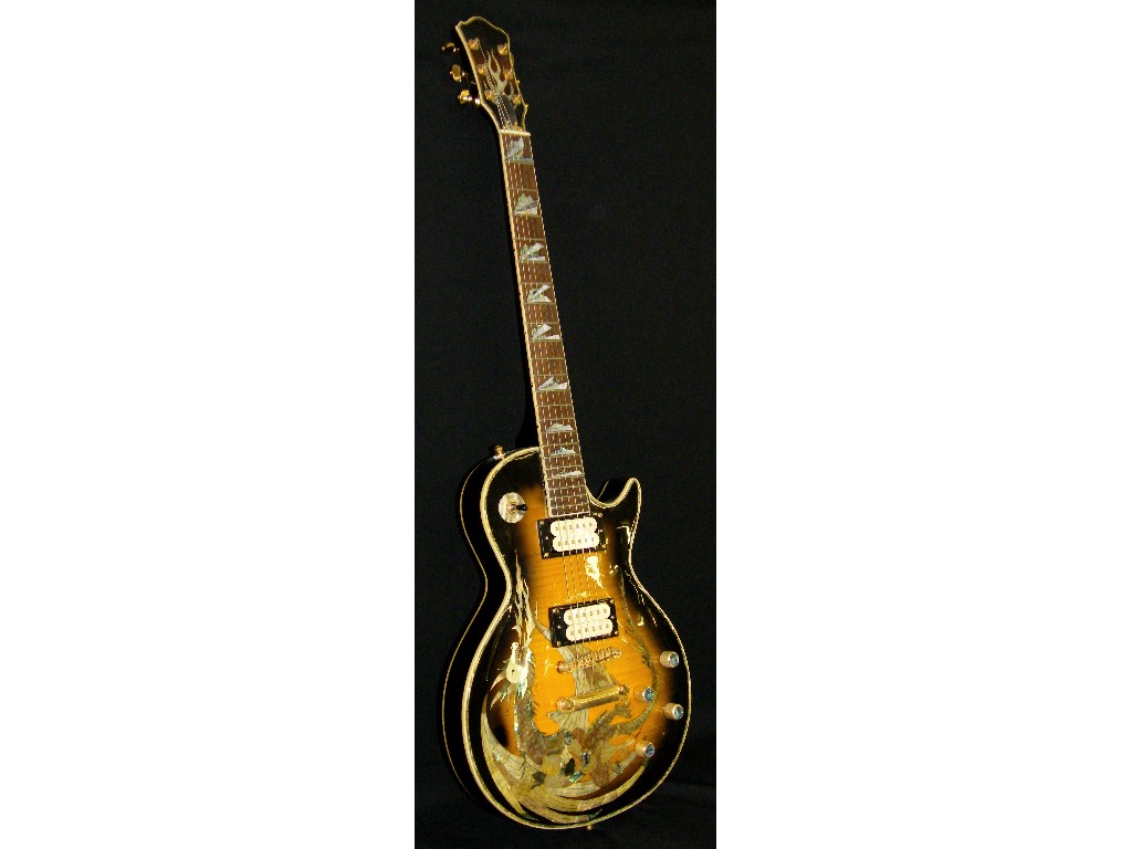 Appraisal: Mother of pearl inlaid hand built Les Paul style electric