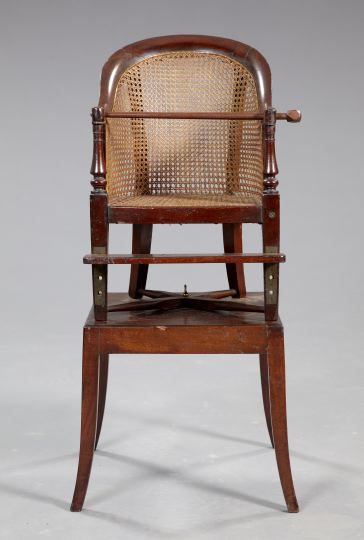 Appraisal: Unusual Louis-Philippe Mahogany Child's Highchair mid- th century in the