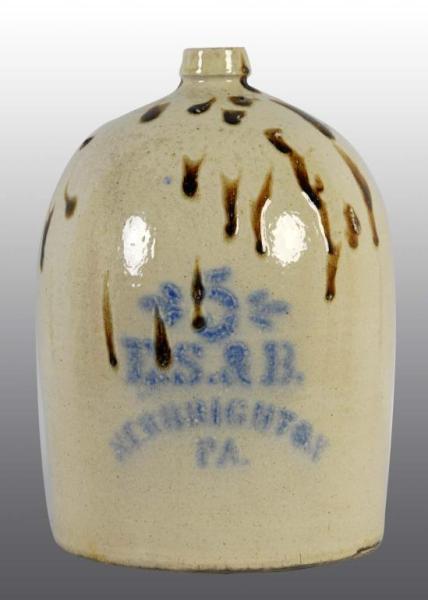 Appraisal: Handled -Gallon Stoneware Jug Description New Brighton PA No chips