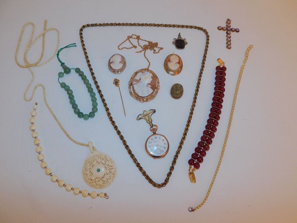 Appraisal: VICTORIAN GOLD COSTUME JEWELRY LOT Lot of assorted Victorian jewelry