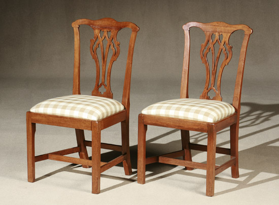 Appraisal: Pair of Chippendale Mahogany Side Chairs Philadelphia or Maryland Circa