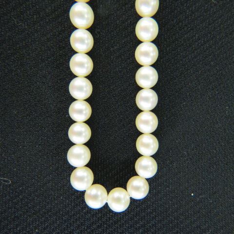 Appraisal: Mikimoto Pearl Necklace signed k gold clasp great luster long