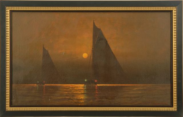 Appraisal: CHARLES S DORIONAmerican th th CenturySailing scene at dusk Signed