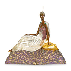 Appraisal: Erte Romain de Tirtoff French - King's Favorite painted bronze