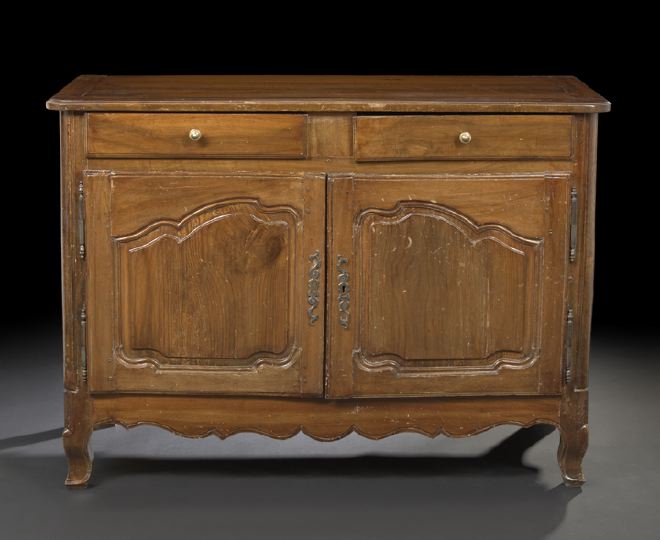 Appraisal: Provincial Louis XV-Style Fruitwood Buffet late th century the banded