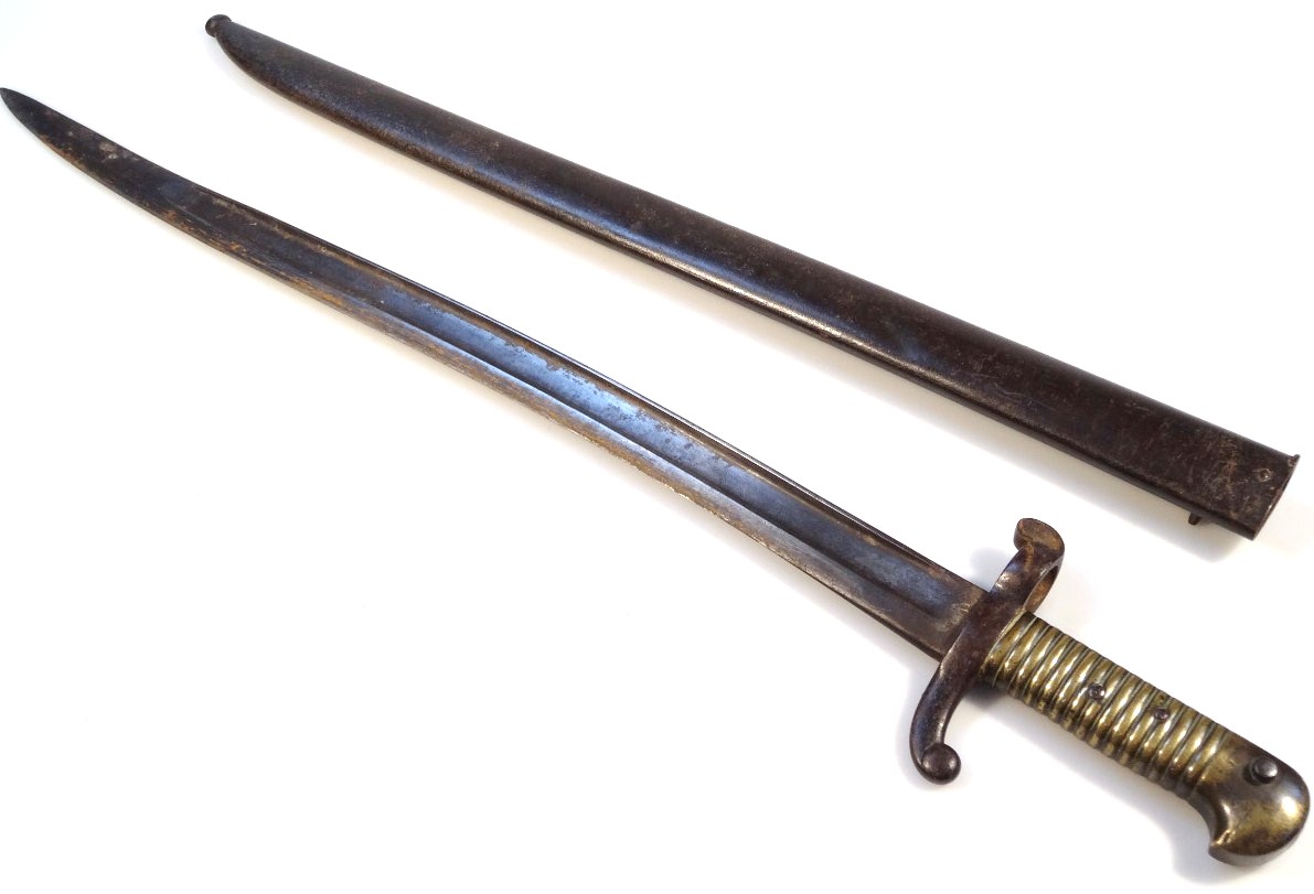 Appraisal: A mid- thC French long bayonet the shaped blade with