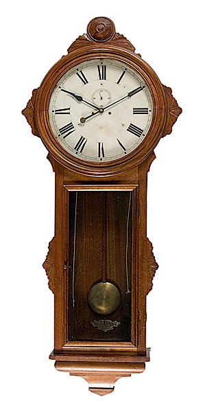 Appraisal: ANSONIA GENERAL WALL CLOCK American ca An eight day two-weight