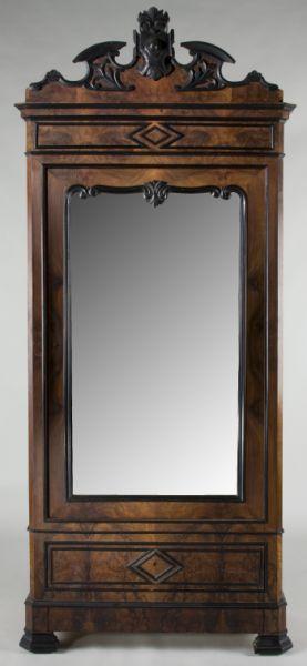 Appraisal: Continental Renaissance Revival Wardrobe walnut and walnut veneers having a