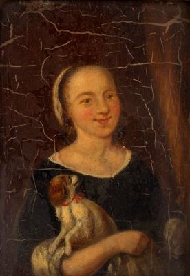 Appraisal: Manner of Willem van Mieris Lady Holding a Jug Girl