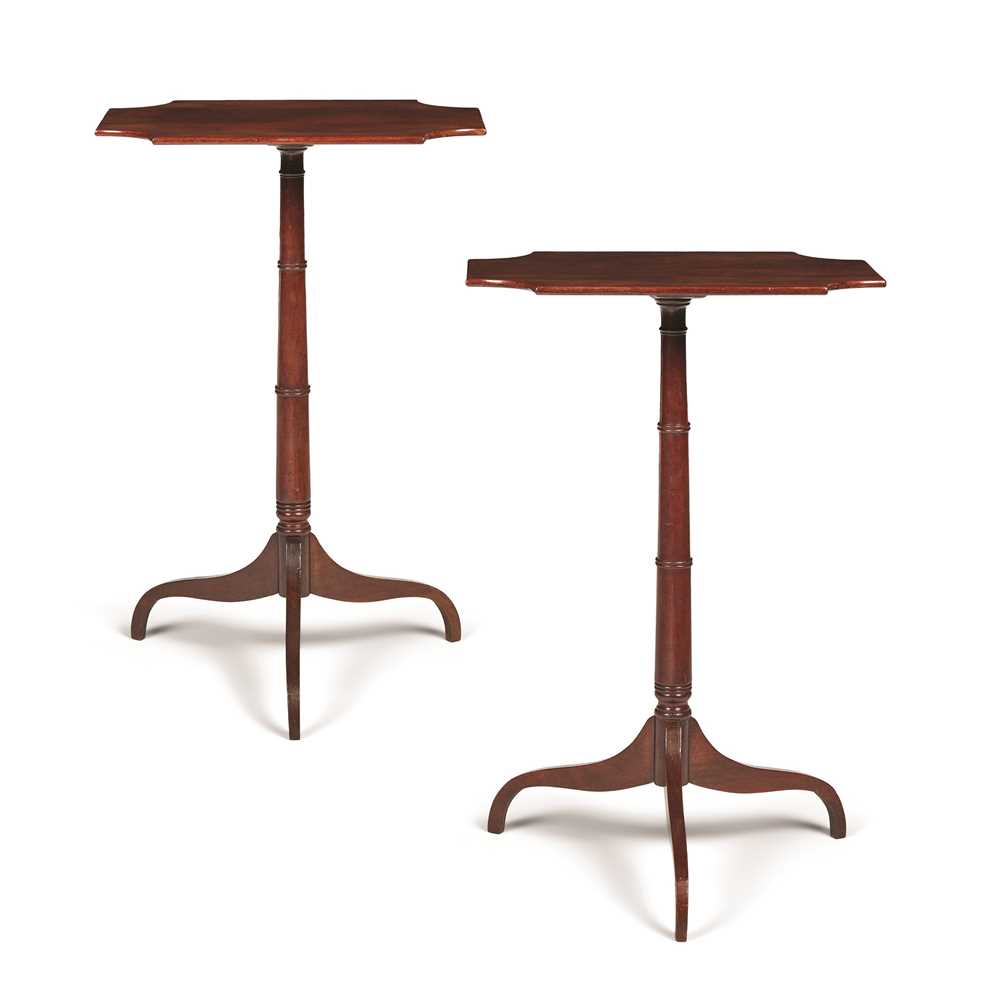 Appraisal: PAIR OF REGENCY MAHOGANY TRIPOD TABLES EARLY TH CENTURY with