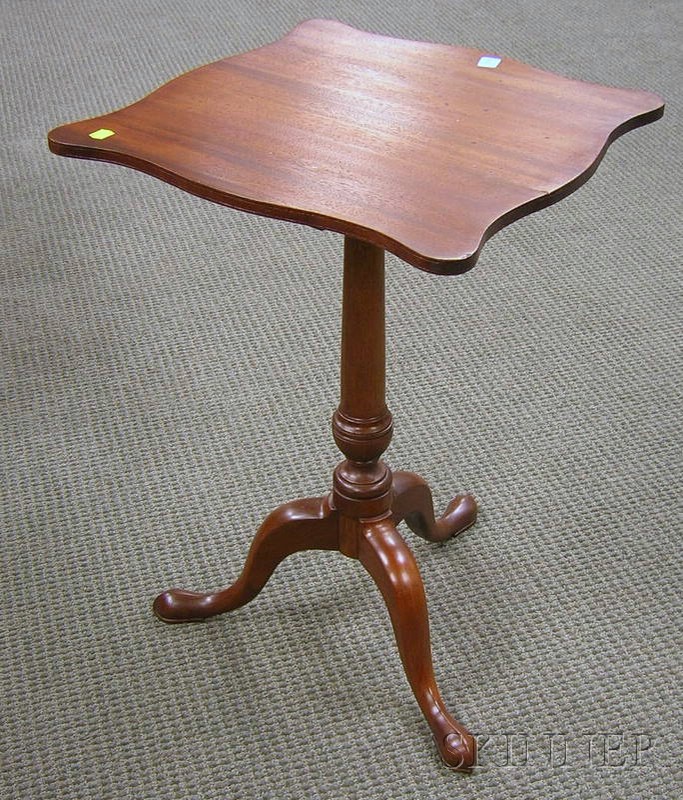 Appraisal: Mahogany Serpentine Tilt-top Candlestand