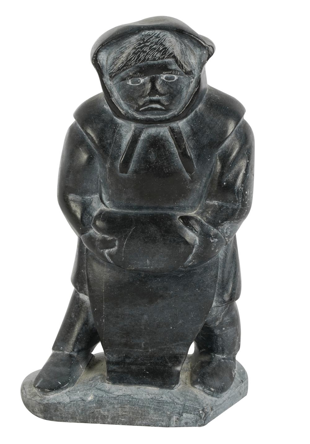 Appraisal: INUIT FIGURAL STONE CARVINGsigned illegibly to underside inches high Condition