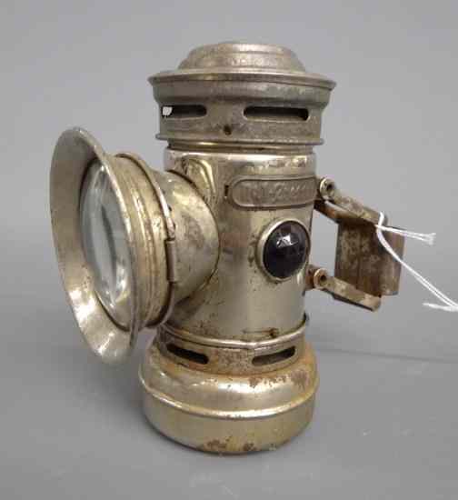 Appraisal: Bicycle Oil Lamp ''No Chester'' worn nickel complete with adjustable