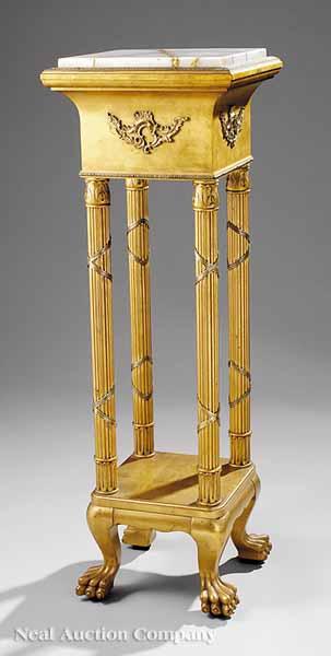 Appraisal: An American Louis XVI-Style Giltwood and Bronze-Mounted Fern Stand late