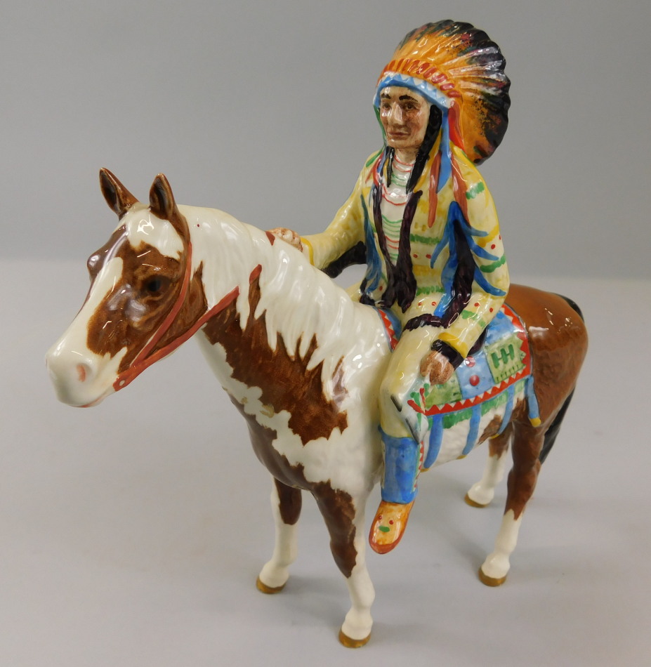 Appraisal: A Beswick model of a mounted Indian model number gloss