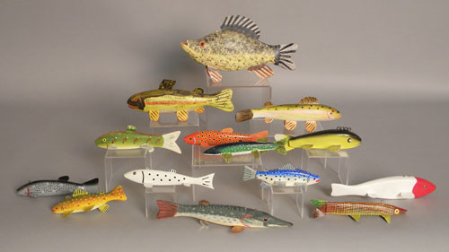 Appraisal: Group of contemporary fish decoys two signed J Muzik one