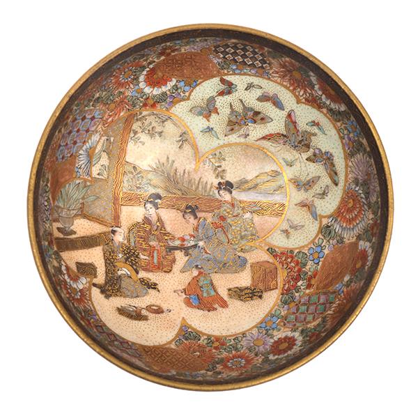 Appraisal: A JAPANESE SATSUMA BOWLMEIJI PERIOD SIGNED SHUZAN