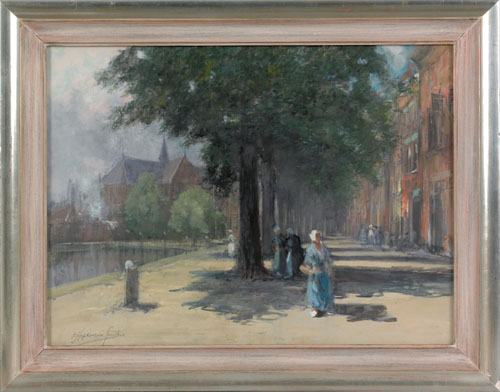 Appraisal: Francis Hopkinson Smith American - mixed media street scene signed