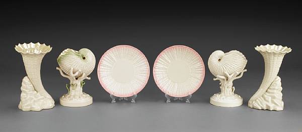 Appraisal: A group of Belleek porcelain articles late th th century