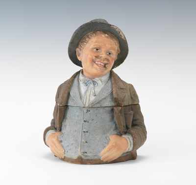 Appraisal: A Rare Large Waist-up Figural of a Man Austrian Pottery