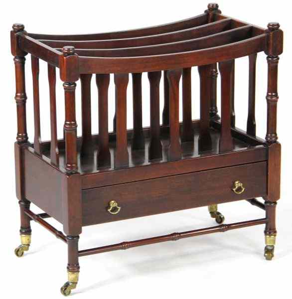 Appraisal: Federal Style Canterbury th century mahogany three compartments turned corners