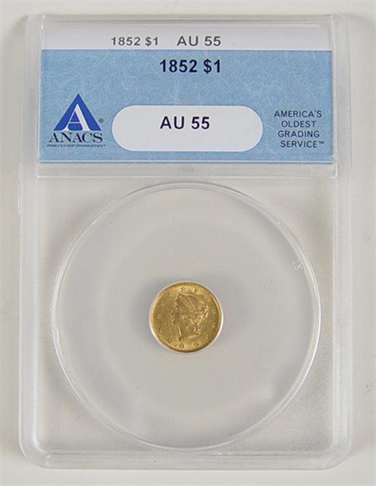 Appraisal: Gold Dollar Anacs certified and graded AU