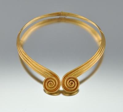 Appraisal: A Greek k Gold Collar Necklace by Ilias LalaoUnis k