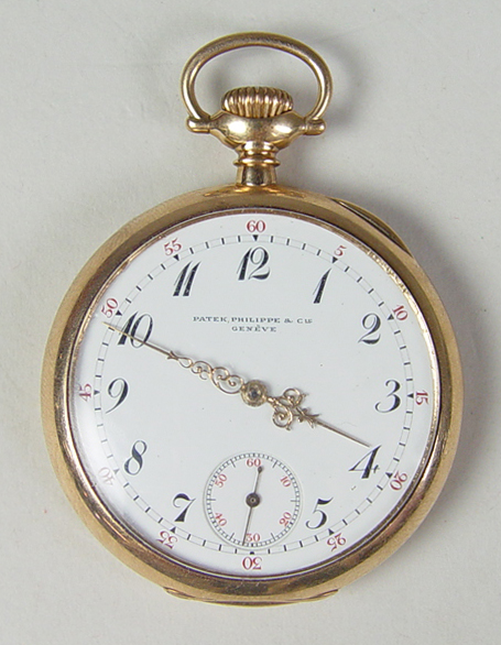 Appraisal: k Patek Phileppe Pocket Watch Open face Enameled dial Marked