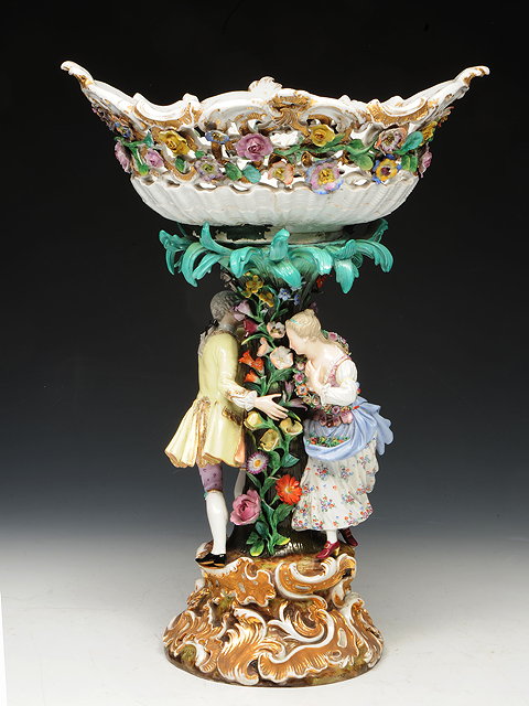 Appraisal: A MEISSEN PORCELAIN CENTREPIECE in the form of two lovers