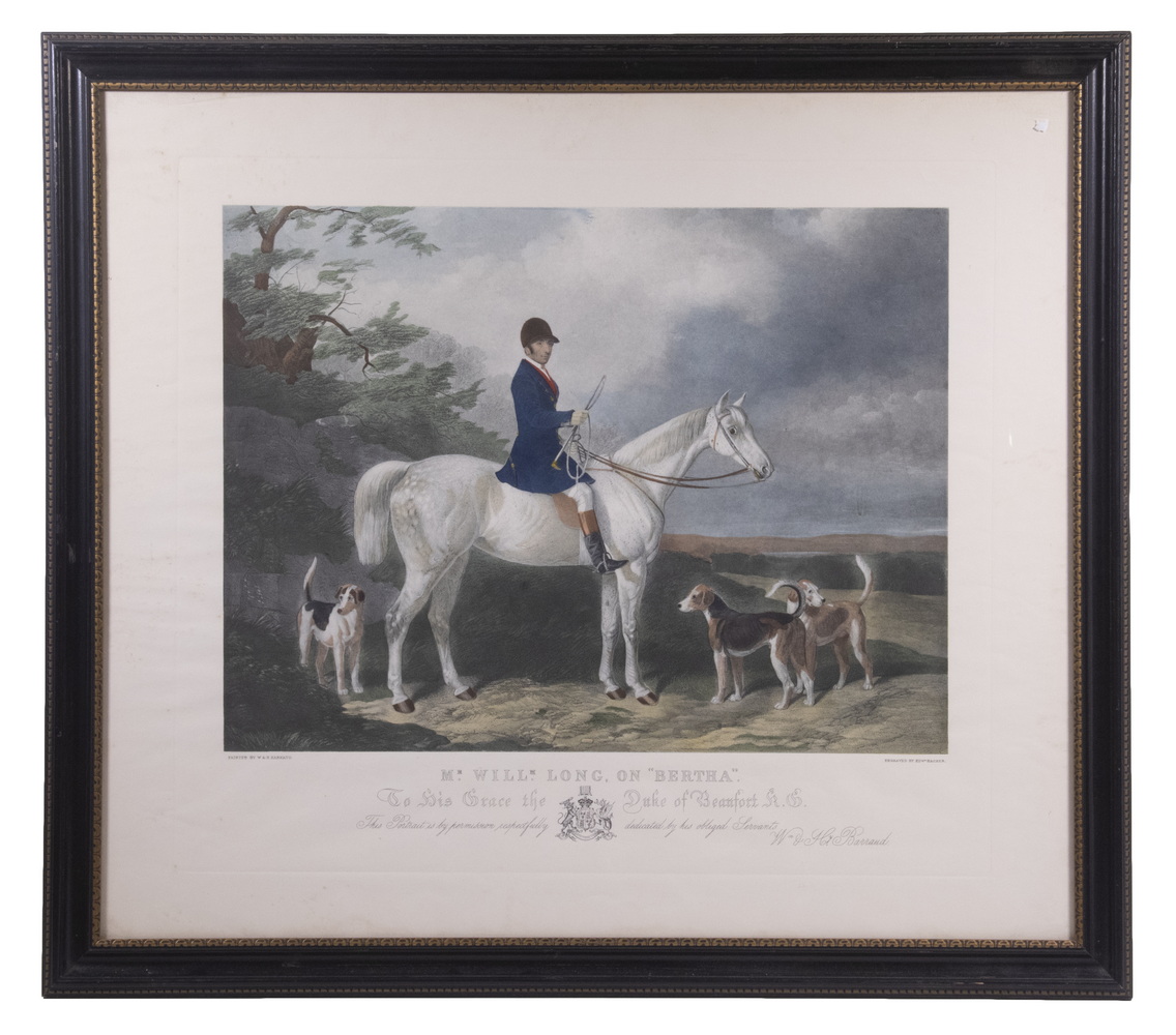 Appraisal: HAND COLORED BRITISH FOX HUNTING PRINT Mr Wm Long on