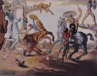 Appraisal: DALI Salvador Tapestry Battle Around a Dandelion Bataille Autour dun