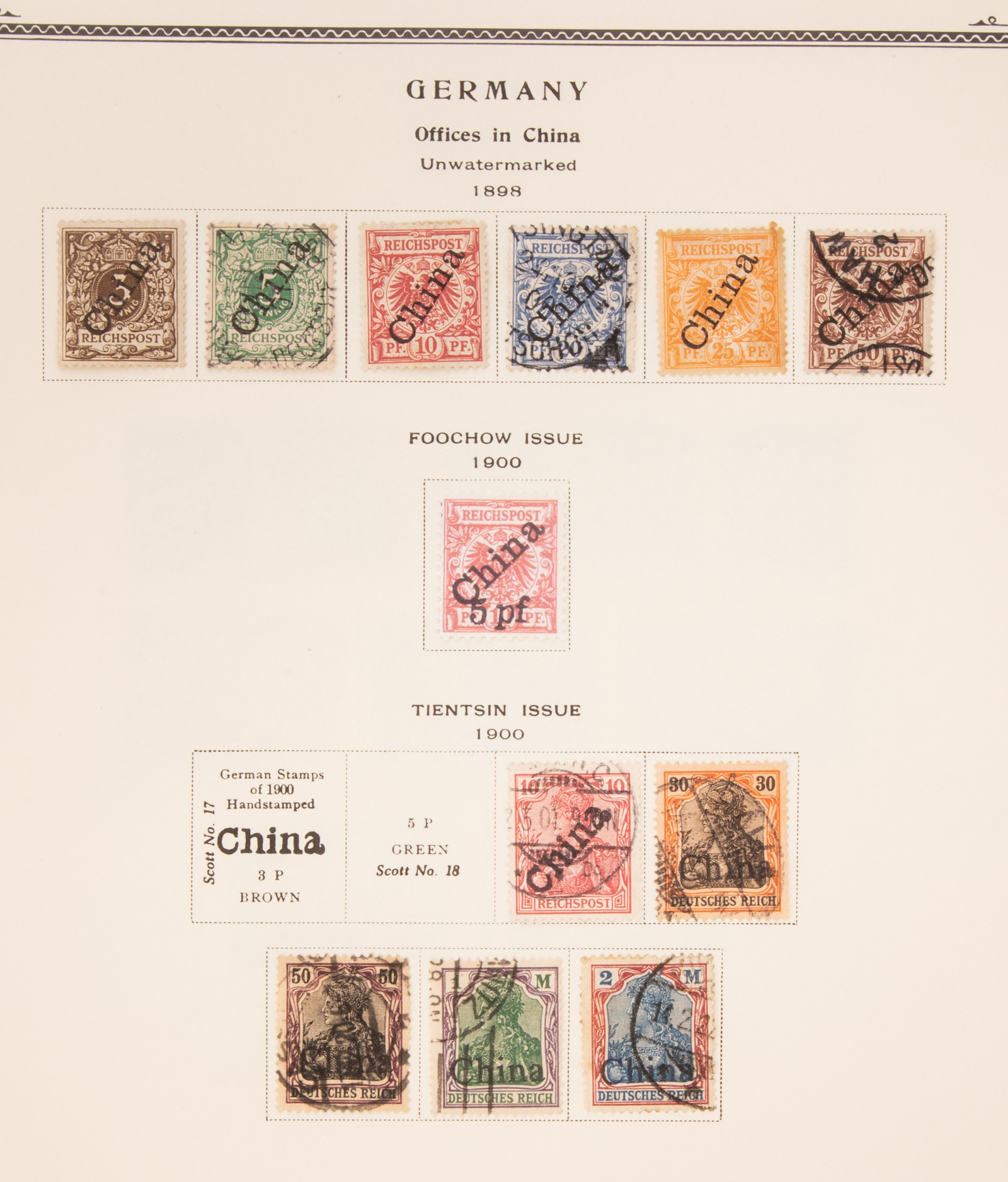 Appraisal: GERMAN POST OFFICES IN CHINA POSTAGE STAMPS - Mint and