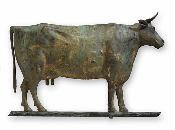 Appraisal: An American copper and zinc cow weathervane late th early