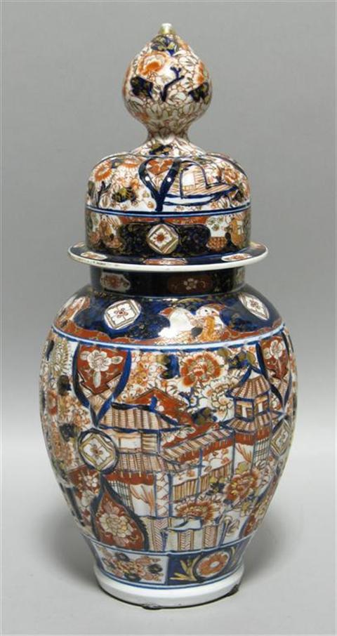 Appraisal: JAPANESE IMARI JAR AND COVER Edo period - of baluster