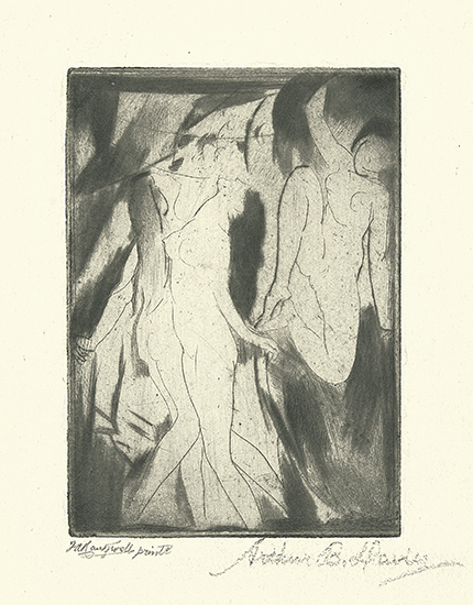 Appraisal: ARTHUR B DAVIES Ecstasy Drypoint and roulette x mm x