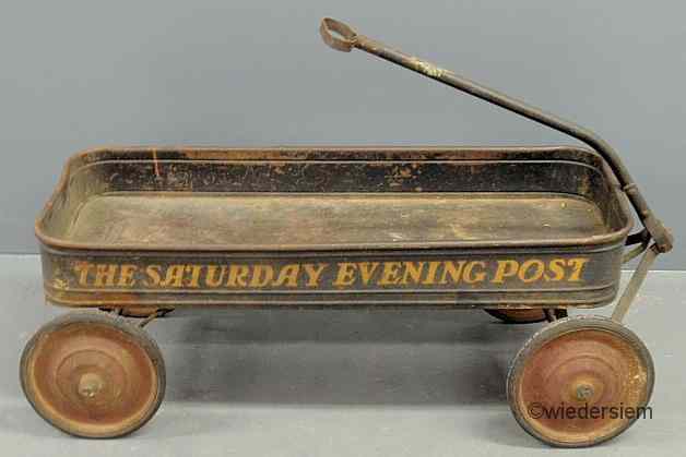 Appraisal: Metal delivery advertising wagon st half th c with original