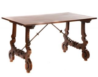 Appraisal: Spanish Baroque Style Mahogany Refectory Table Spanish th century A