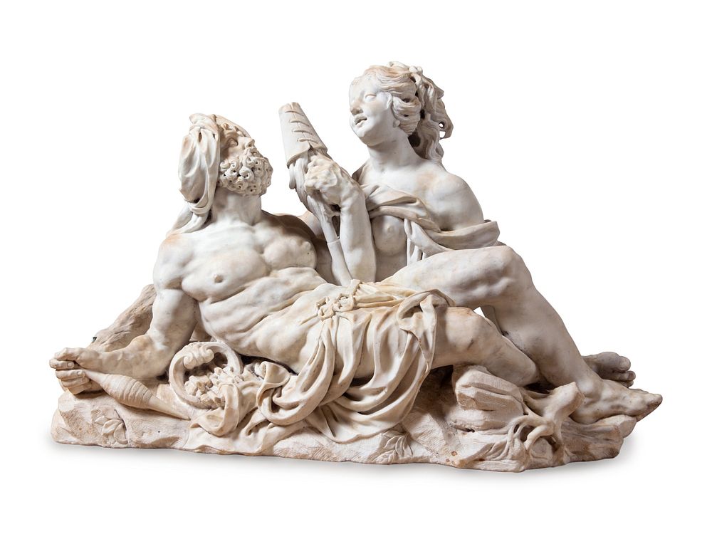 Appraisal: An Italian Carved Marble Figural Group An Italian Carved Marble